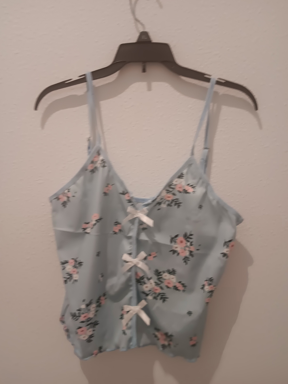 & Other Stories Light Blue Floral Lace-Up Cami